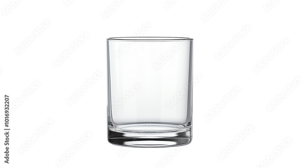 Clear glass tumbler, white isolate background Clear glass tumbler, white isolate background