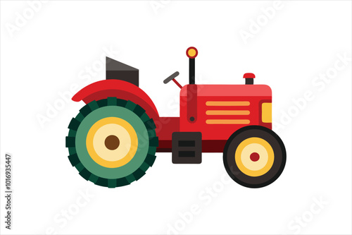 Vintage tractor vector art illustration. photo