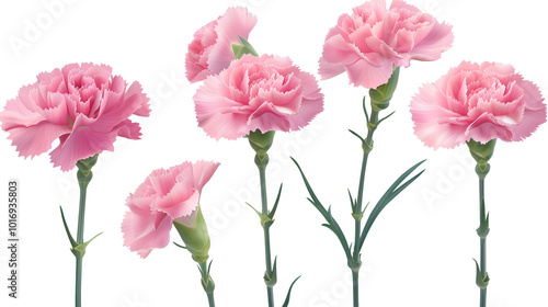 Carnation flowers Mockup