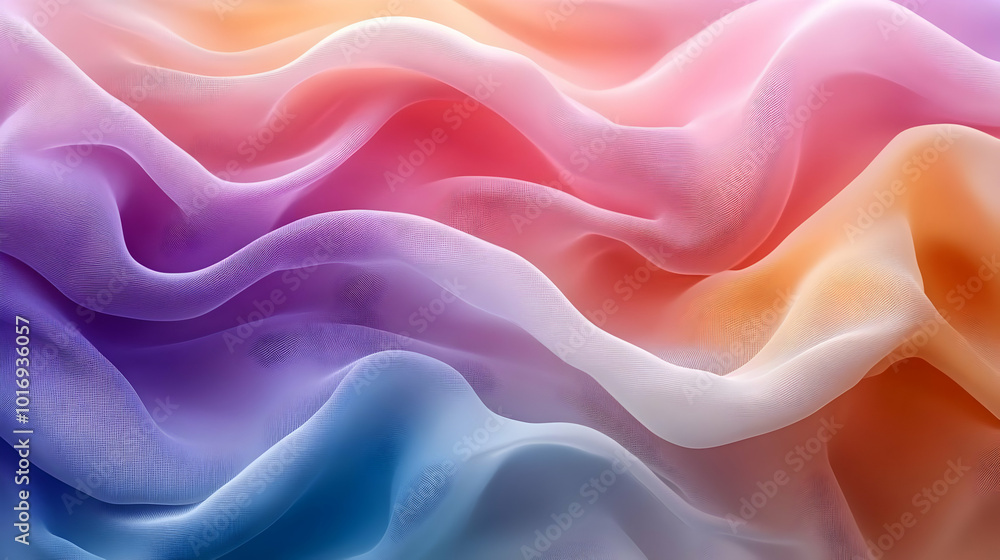 Fototapeta premium Abstract Background with Wavy, Colorful Fabric