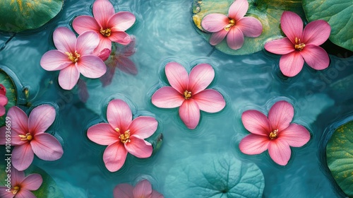 Wallpaper Mural Tranquil Pink Flowers on Serene Water Surface Torontodigital.ca