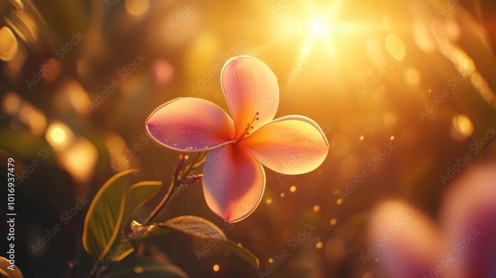 Fototapeta premium Glowing Blossom in Soft Sunrise Light