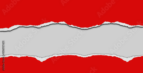 Wallpaper Mural Torn red paper on grey background Torontodigital.ca