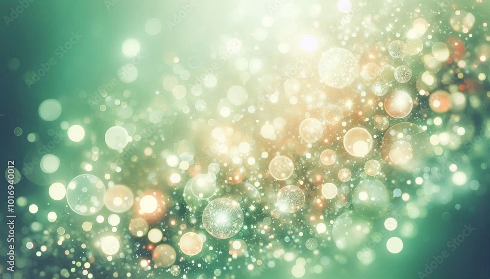 Christmas green background with glitter, light green and bokeh effect Christmas green background with glitter, light green and bokeh effect
