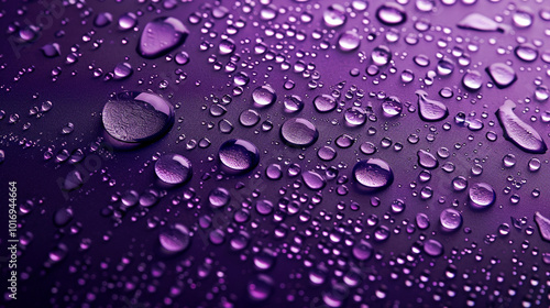 Purple background with drops of water