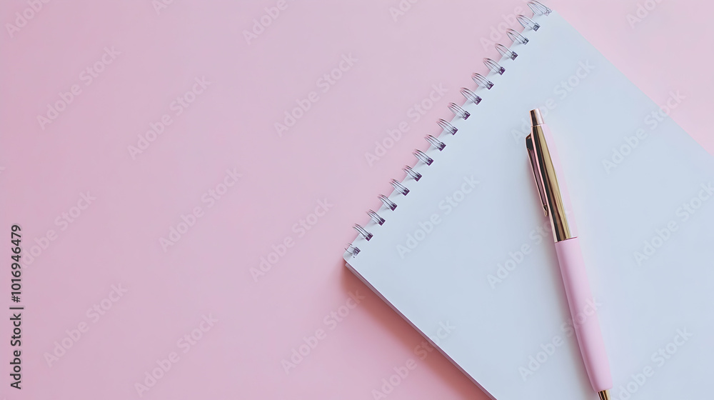 Minimalist to-do list notepad with a pen on a soft pink surface Minimalist to-do list notepad with a pen on a soft pink surface