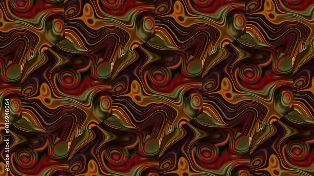 Abstract hexagon spinning shiny liquid background, Abstract pattern with background Abstract hexagon spinning shiny liquid background, Abstract pattern with background
