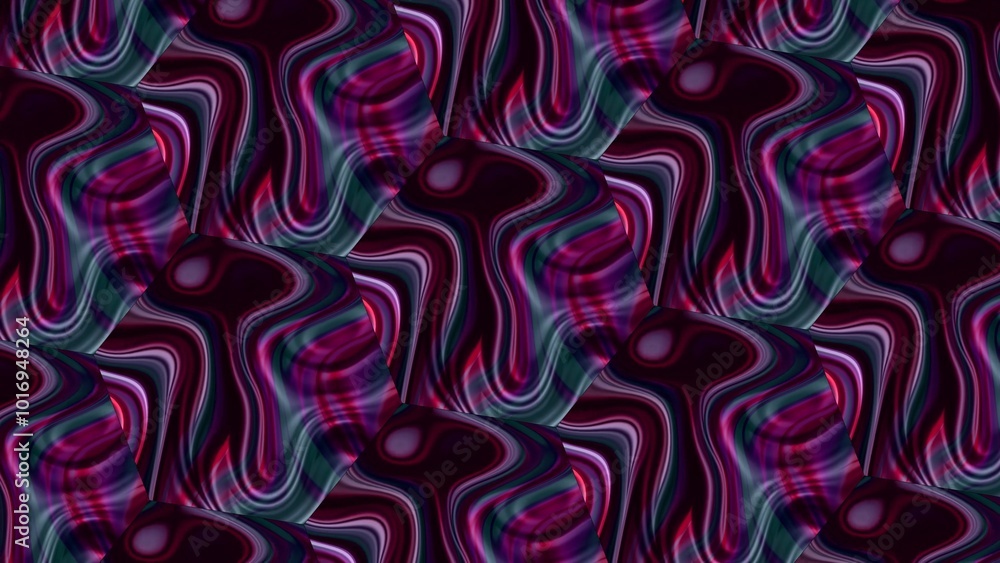 Abstract hexagon spinning shiny liquid background, abstract background with waves Abstract hexagon spinning shiny liquid background, abstract background with waves