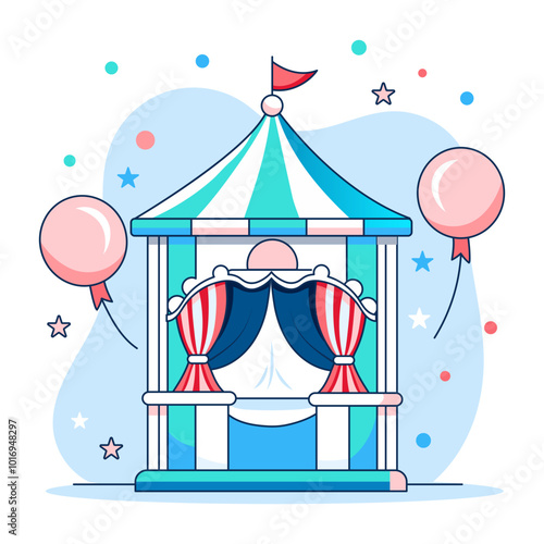 Circus tent illustration in flat style 
