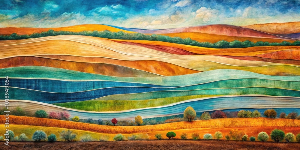abstract landscape, layered textures, colors, asymmetrical abstract landscape, layered textures, colors, asymmetrical