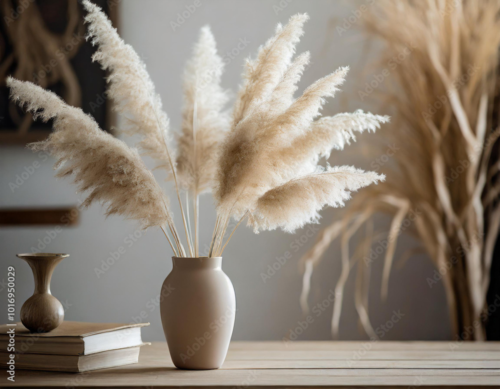 Obraz premium Sucha ozdobna trawa pampasowa
