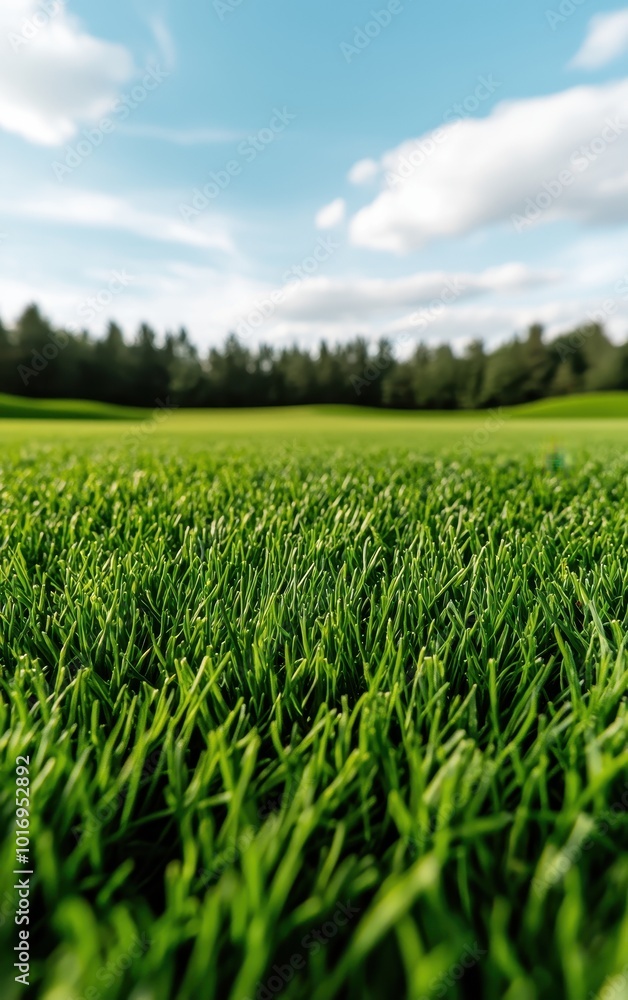 Vibrant green grass stretches across a sunny landscape, showcasing nature's beauty with a clear blue sky in the background. Vibrant green grass stretches across a sunny landscape, showcasing nature's beauty with a clear blue sky in the background.