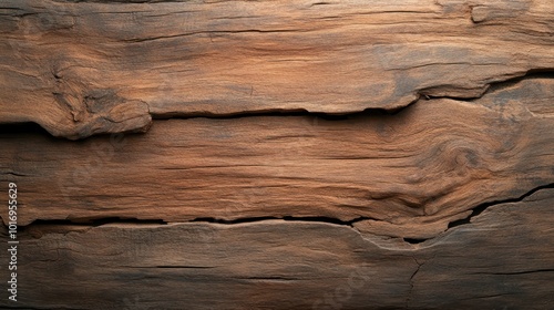 Close-up view of intricate wood grain revealing rich, earthy textures and natural patterns ideal for creative backgrounds and design themes requiring organic warmth. photo