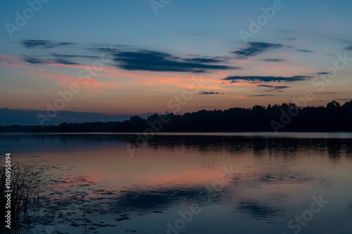 sunset over the river