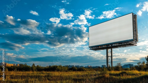 A large outdoor advertising structure, typically displaying commercial messages for products, services, or events. photo