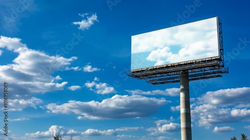 A large outdoor advertising structure, typically displaying commercial messages for products, services, or events. photo