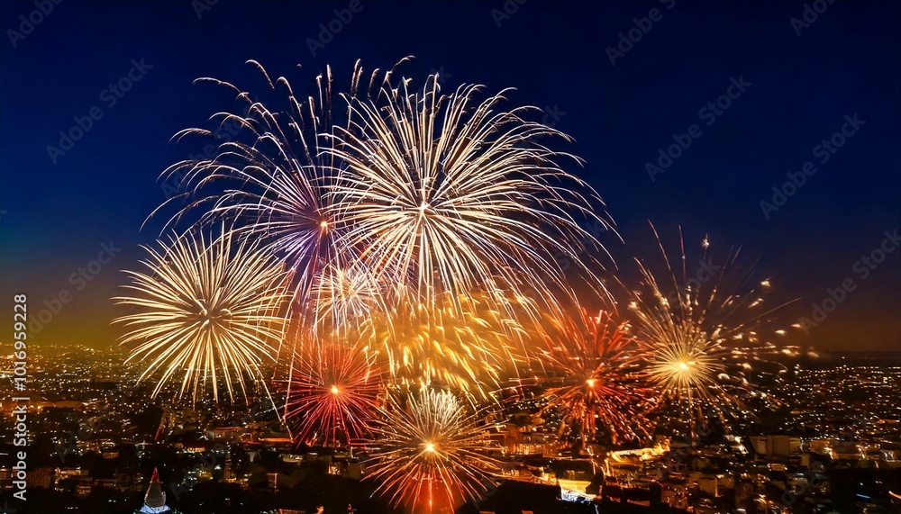 Vibrant Diwali festival scene with colorful rangoli, glowing diyas, and fireworks lighting up the night sky. Vibrant Diwali festival scene with colorful rangoli, glowing diyas, and fireworks lighting up the night sky.