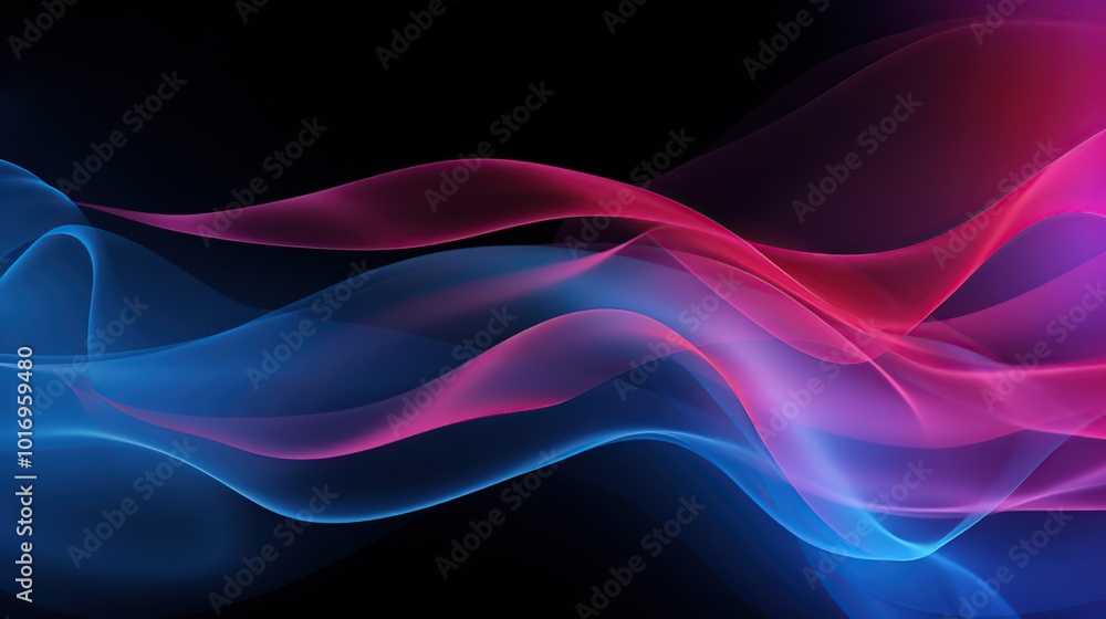 Fototapeta premium Abstract Blue and Pink Flowing Wave Pattern Background