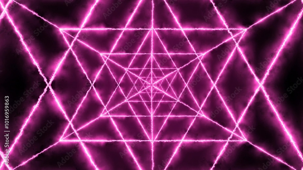 Amazing neon glowing fire triangle tunnel background, abstract background with glowing lines Amazing neon glowing fire triangle tunnel background, abstract background with glowing lines