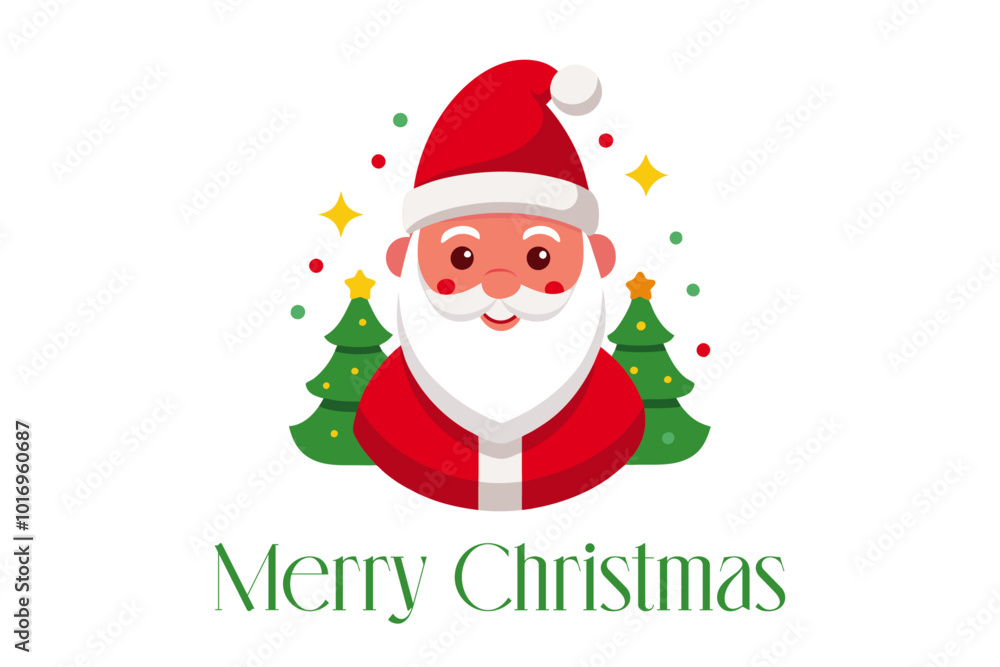Santa claus avatar vector graphics with writing merry christmas Santa claus avatar vector graphics with writing merry christmas