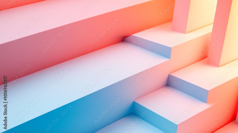 Modern Abstract Stairs in Gradient Colors Modern Abstract Stairs in Gradient Colors