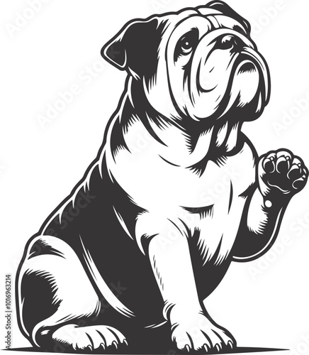 french bulldog Sitting pretty/begging silhouette vector design.