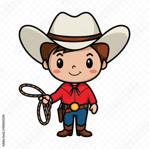 Set of Wild West Elements: Cowboy Equipment, Rodeo Silhouettes, and Lasso-Throwing American Cowboys on Horseback