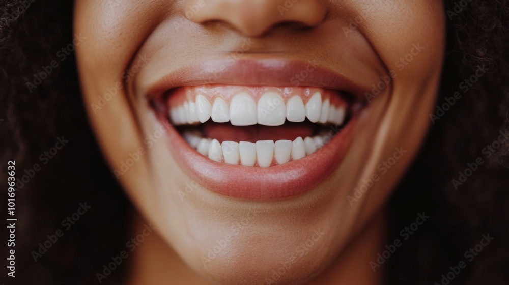 Obraz premium Happy Woman Smiling with Healthy Teeth