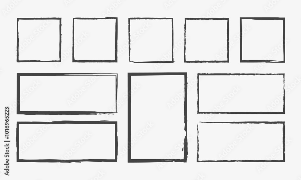 Grunge rough border for text or images. Hand drawn brush frame with empty space. Vintage background for social media Grunge rough border for text or images. Hand drawn brush frame with empty space. Vintage background for social media
