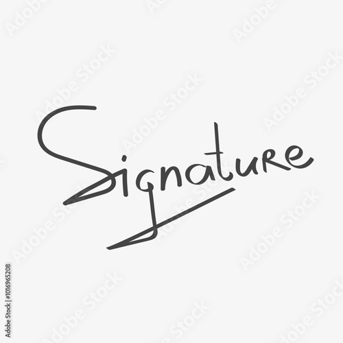 Handwritten signature for paper documents. Fake autograph. Vector illustration