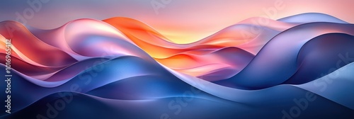 Colorful waves overlapping in abstract background, evoking a dynamic sense of movement and depth