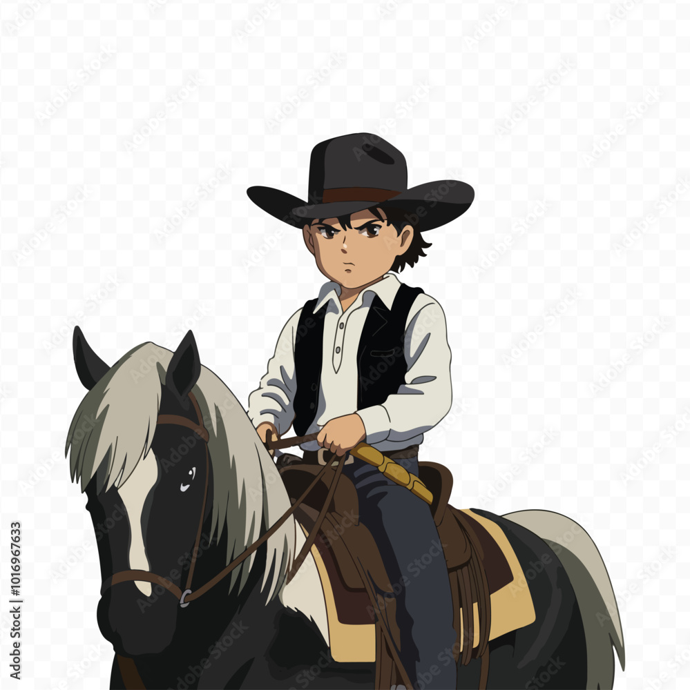 Set of Wild West Elements: Cowboy Equipment, Rodeo Silhouettes, and Lasso-Throwing American Cowboys on Horseback Set of Wild West Elements: Cowboy Equipment, Rodeo Silhouettes, and Lasso-Throwing American Cowboys on Horseback