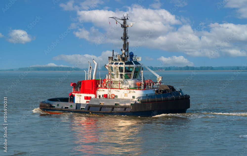 Fototapeta premium Schlepper auf der Schelde bei Antwerpen