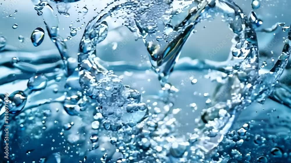 A heart is in the middle of a splash of water. The water is blue and the heart is white A heart is in the middle of a splash of water. The water is blue and the heart is white