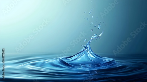Serene Blue Water Droplet Splash
