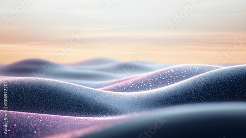 Pink Gradient Sand Dunes at Sunrise