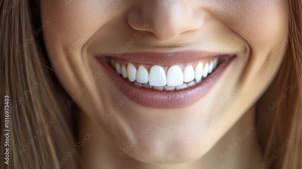 Natural Smiling Woman with White Teeth Close-up Portrait Natural Smiling Woman with White Teeth Close-up Portrait