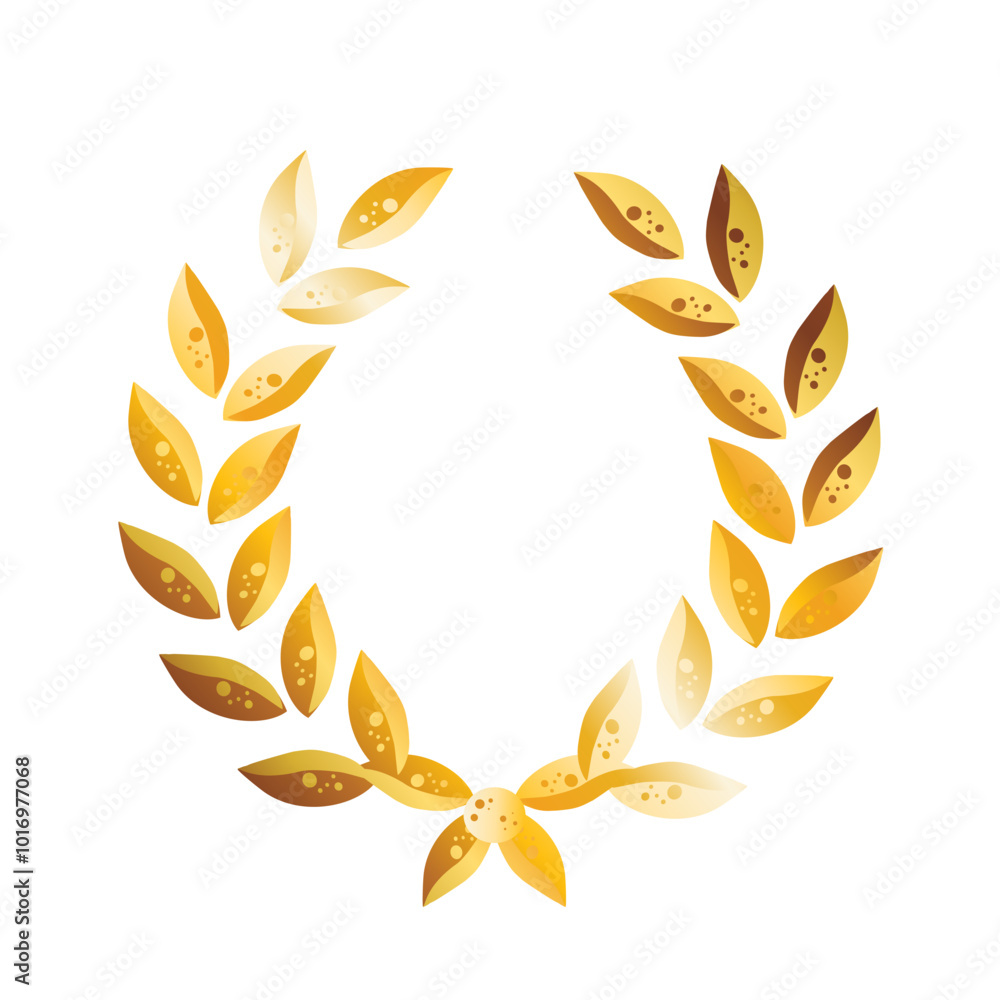 Gold shiny laurel wreath Gold shiny laurel wreath