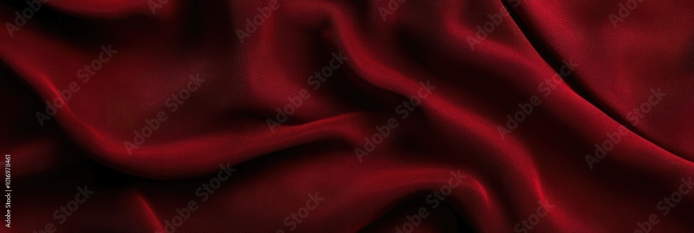 Flowing Elegance: Dark Red Cloth Background with Delicate Wavy Patterns Flowing Elegance: Dark Red Cloth Background with Delicate Wavy Patterns