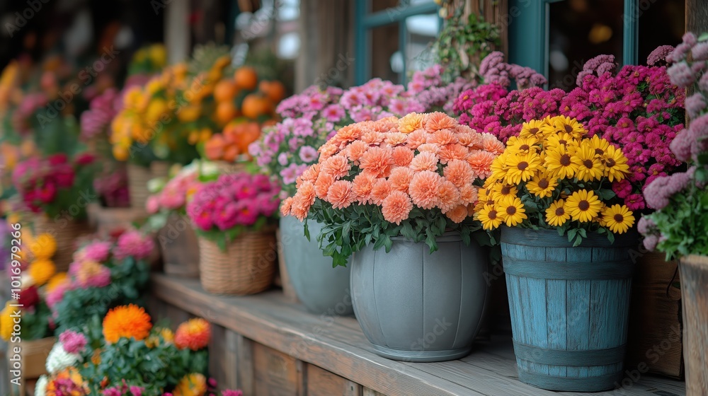 Fall Flowers created with Generative AI Technology, ai, generative Fall Flowers created with Generative AI Technology, ai, generative