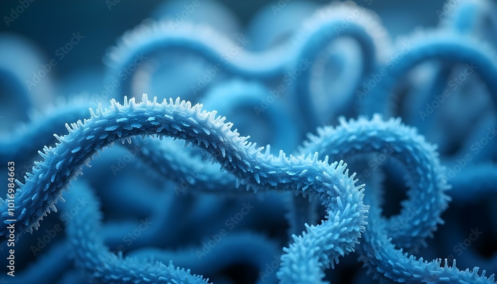 A blue, abstract texture with an organic, 3d pattern. The macro A blue, abstract texture with an organic, 3d pattern. The macro
