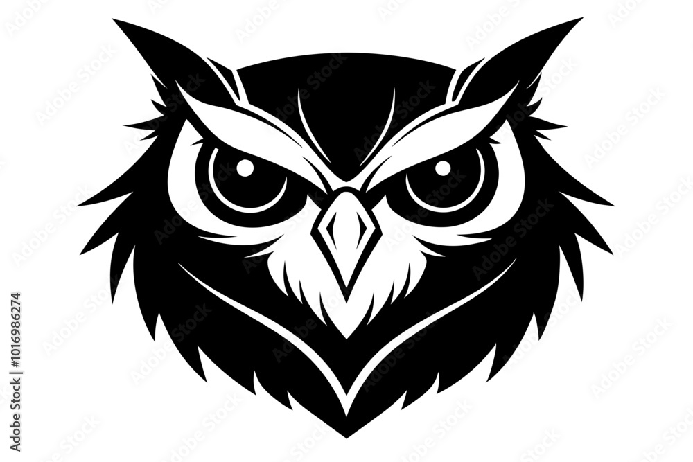 owl head silhouette vector illustration owl head silhouette vector illustration