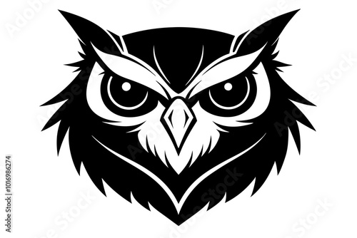 owl head silhouette vector illustration photo