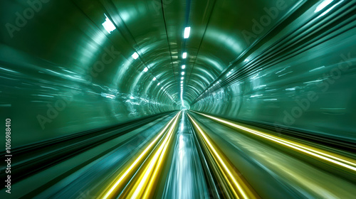 High-speed motion blur tunnel with intense light streaks, dynamic and futuristic action scene Abstract tunnel, Speed and motion