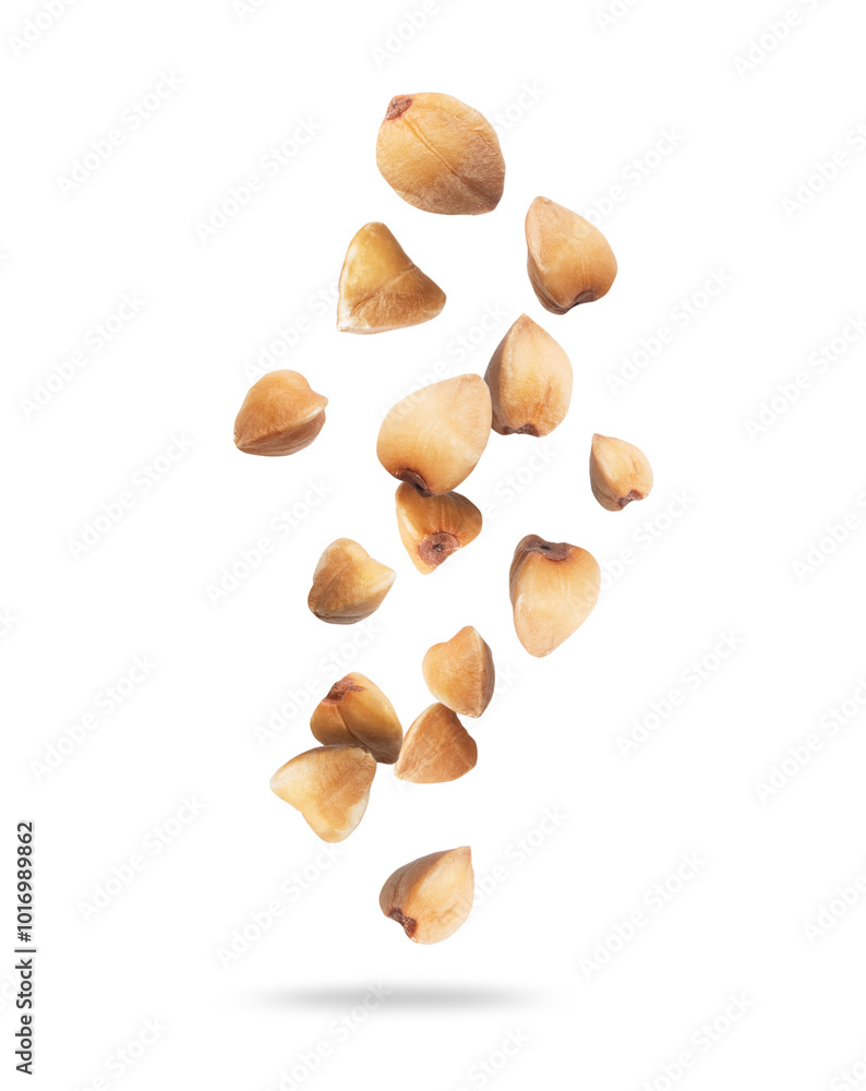 Ταπετσαρία Buckwheat groats in the air on a transparent background