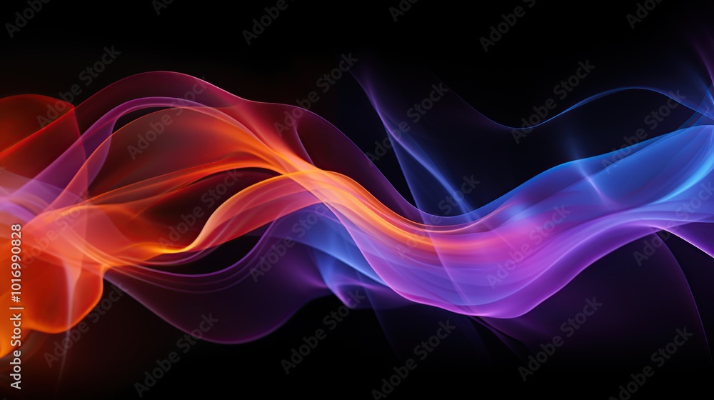 Abstract digital art of blue and red glowing waves. Background design for technology, music, or energy concepts Abstract digital art of blue and red glowing waves. Background design for technology, music, or energy concepts