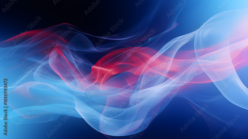 Elegant Smoke Flow: Red and Blue Wisps on Dark Background Elegant Smoke Flow: Red and Blue Wisps on Dark Background