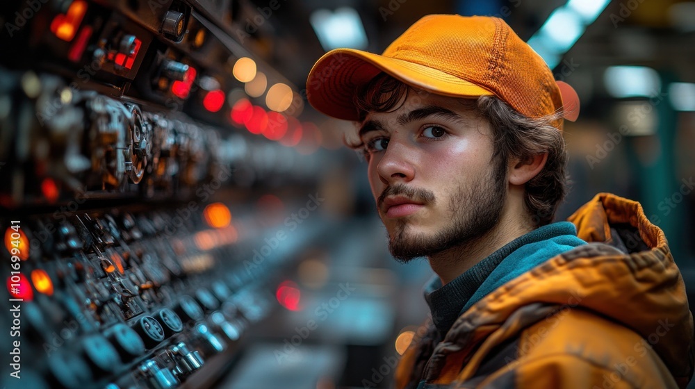 Operator programming a CNC milling machine, showcasing the blend of traditional machining skills and modern technology in manufacturing Operator programming a CNC milling machine, showcasing the blend of traditional machining skills and modern technology in manufacturing