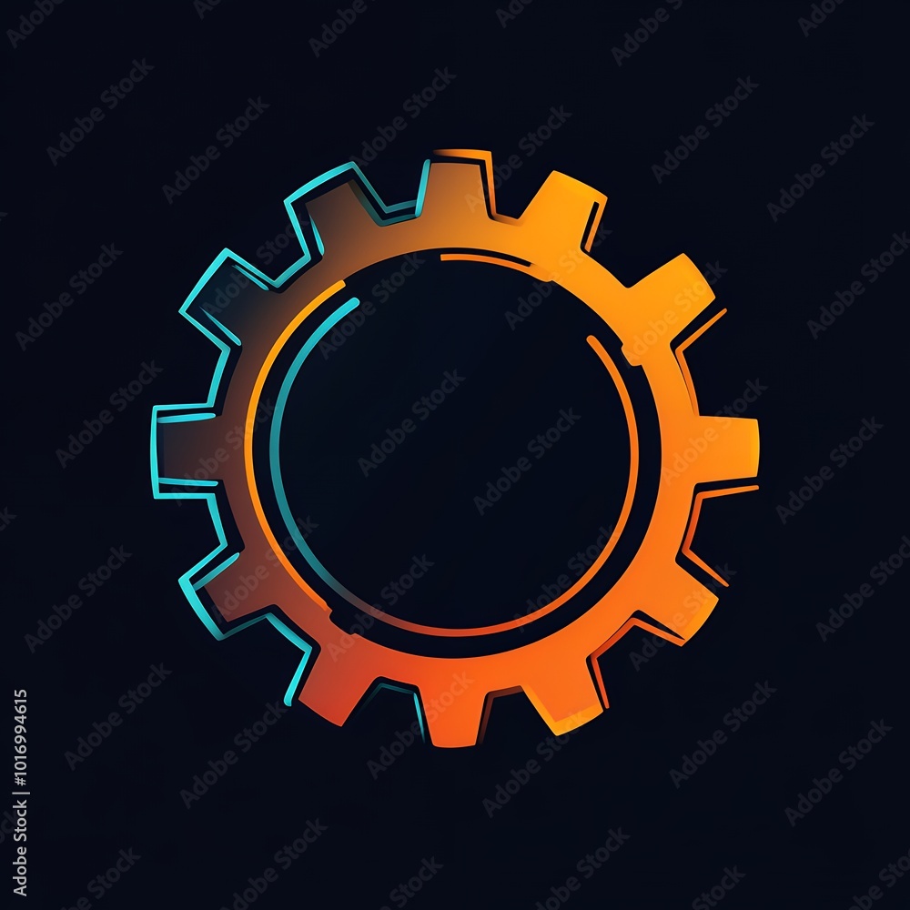 a corporate logo, vector image, iconic, a stylized gear a corporate logo, vector image, iconic, a stylized gear