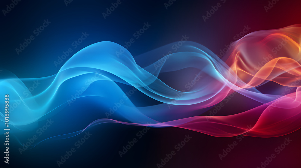 Elegant Smoke Waves: Abstract Orange and Gray Flow on Black Background Elegant Smoke Waves: Abstract Orange and Gray Flow on Black Background